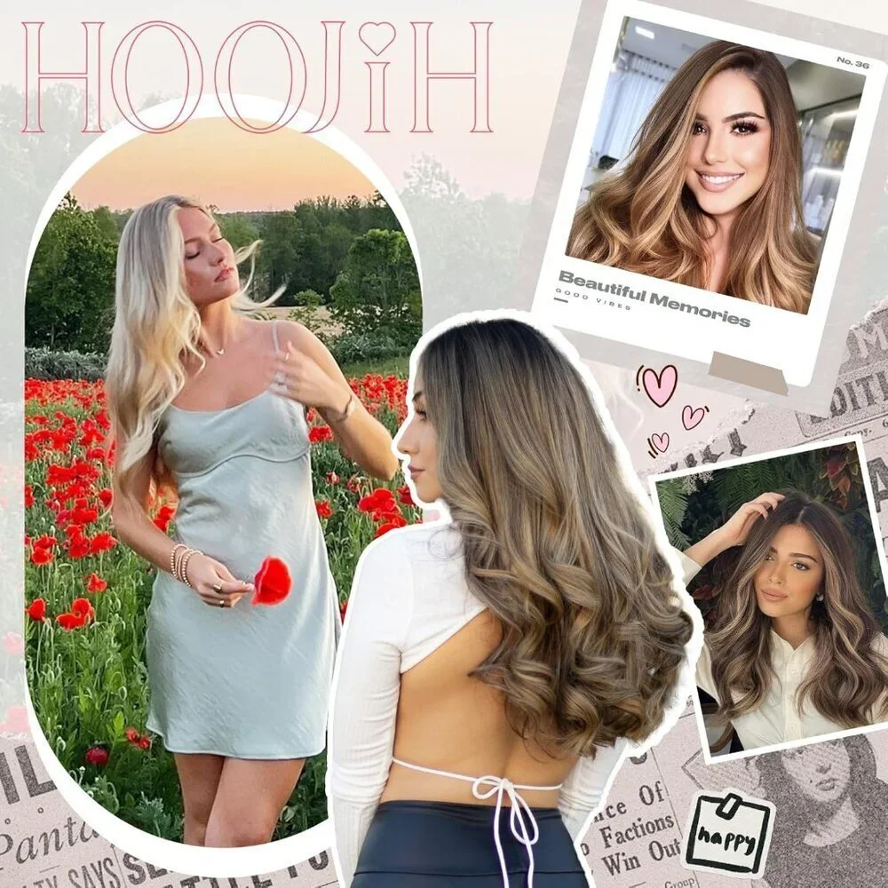 Clip in Hair Extensions Synthetic 14in Curly Blonde Highlights Natural